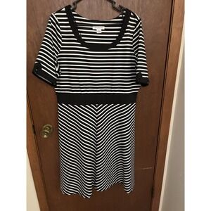 Liz Claiborne Black & White Striped Dress